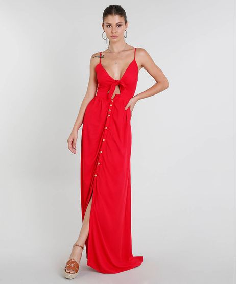 Vestido-Feminino-Longo-com-No-e-Botoes-Alca-Fina-Vermelho-9444486-Vermelho_1