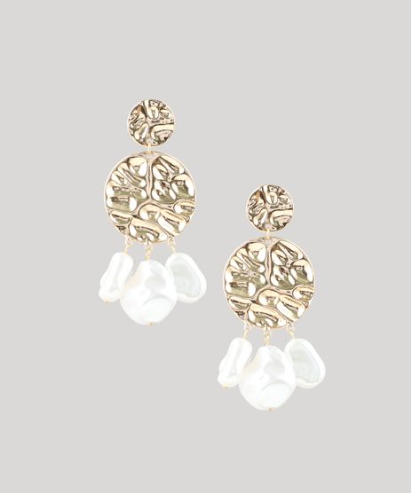 Brinco-Feminino-Mindset-com-Metal-e-Perola-Dourado-9484530-Dourado_1