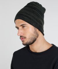 Gorro-Masculino-em-Trico-Mescla-Verde-Militar-8903243-Verde_Militar_2