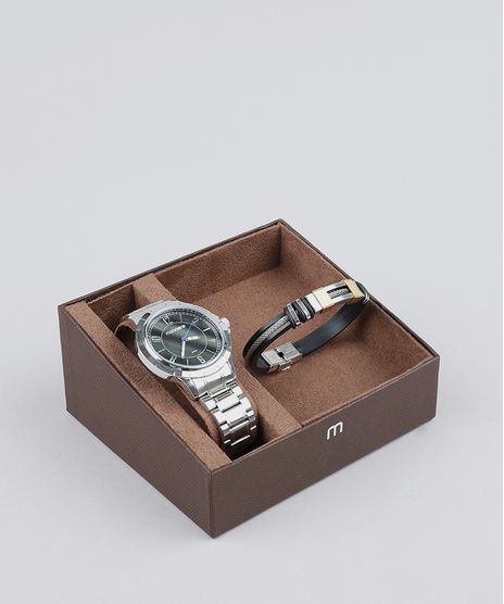 Kit-de-Relogio-Analogico-Mondaine-Masculino---Pulseira---83440G0MVNE1KA-Prateado-9527694-Prateado_1