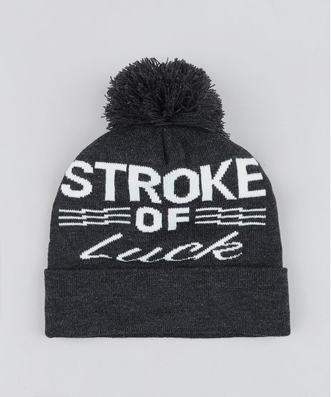 Gorro-Masculino-em-Trico-com-Pompom-Cinza-Mescla-Escuro-8903310-Cinza_Mescla_Escuro_1