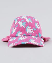 Bone-Infantil-Aba-Curva-Com-Estampa-de-Unicornio-e-Protetor-Pink-9465575-Pink_1