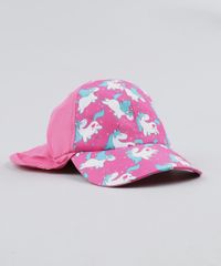Bone-Infantil-Aba-Curva-Com-Estampa-de-Unicornio-e-Protetor-Pink-9465575-Pink_2