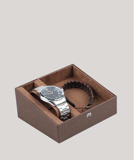 Kit-de-Relogio-Analogico-Mondaine-Masculino---Pulseira---83456G0MVNE1KA-Prateado-9527833-Prateado_1