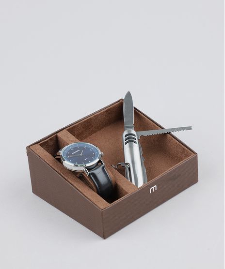 Kit-de-Relogio-Analogico-Mondaine-Masculino---Canivete---53595G0MGNH7KA-Prateado-9527799-Prateado_1