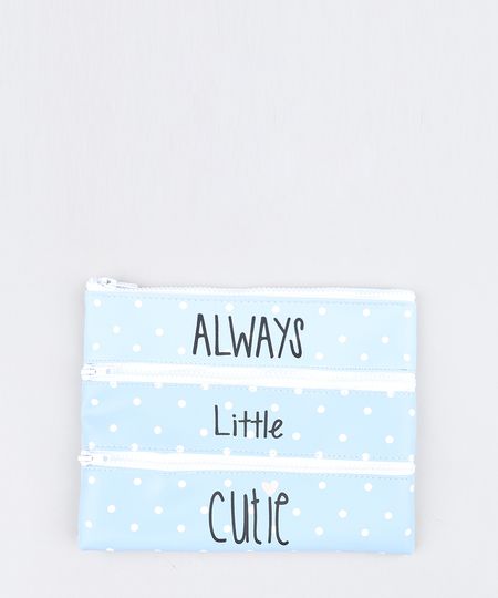 Necessaire-Feminina-com-Divisorias-Estampada-de-Poas-e-Pinguins-Azul-Claro-9440451-Azul_Claro_1