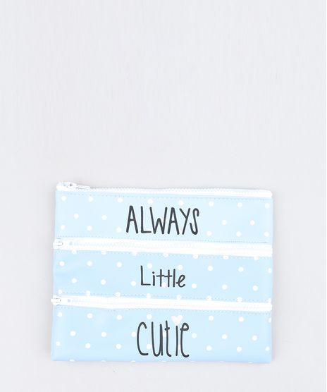 Necessaire-Feminina-com-Divisorias-Estampada-de-Poas-e-Pinguins-Azul-Claro-9440451-Azul_Claro_1