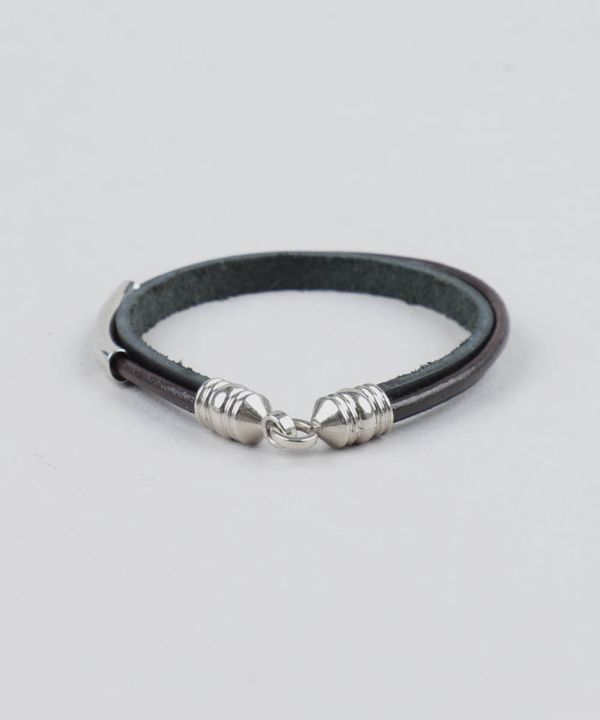 Pulseira Masculina com Metal Preta Único