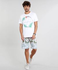 Bermuda-Surf-Masculina-Estampada-de-Folhagem-com-Bolso-Lateral-Cinza-9271443-Cinza_3