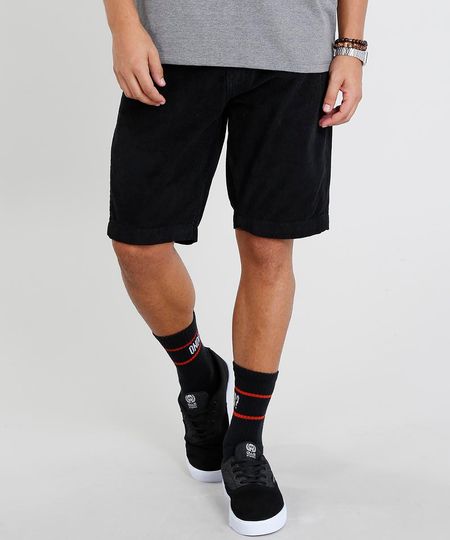 Bermuda-Masculina-Slim-em-Veludo-Cotele-Preta-9456260-Preto_1