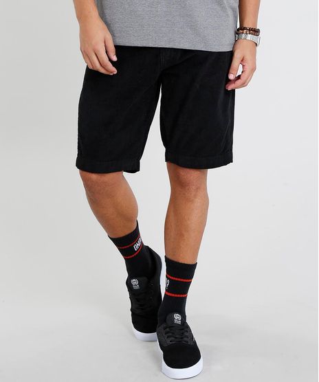 Bermuda-Masculina-Slim-em-Veludo-Cotele-Preta-9456260-Preto_1