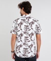 Camisa-Masculina-Estampada-de-Folhagem-com-Bolso-Manga-Curta-Branca-9367429-Branco_2