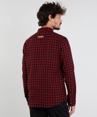 Camisa-Masculina-em-Flanela-Estampada-Xadrez-com-Ziper-Manga-Longa-Preta-9383365-Preto_2