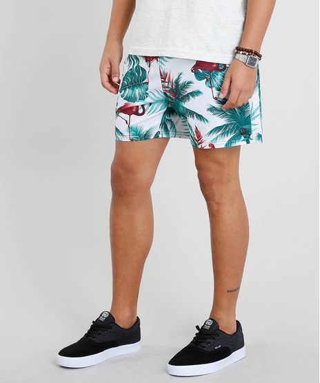 Short-Masculino-Estampado-de-Flamingo-com-Bolsos-Off-White-9308701-Off_White_1
