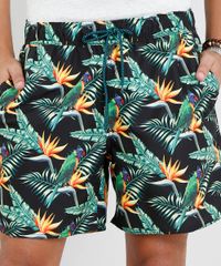 Short-Masculino-Estampado-de-Passaros-com-Bolsos-Preto-9336814-Preto_2 Short-Masculino-Estampado-de-Passaros-com-Bolsos-Preto-9336814-Preto_2