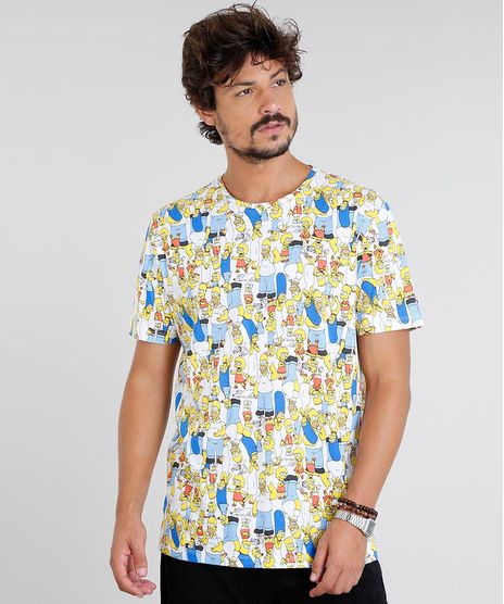 Camiseta-Masculina-Os-Simpsons-Estampada-Manga-Curta-Gola-Careca-Off-White-9434506-Off_White_1