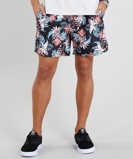 Short-Masculino-Estampado-Floral-com-Bolsos-Preto-9336815-Preto_1