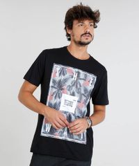 Camiseta-Masculina-com-Estampa-de-Flamingos-Manga-Curta-Gola-Careca-Preta-9317557-Preto_1