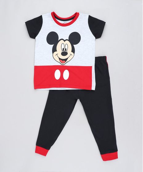 Pijama-Infantil-Mickey-Manga-Curta-Cinza-Mescla-9476326-Cinza_Mescla_1