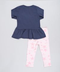 Conjunto-Infantil-de-Blusa-Manga-Longa-Azul-Marinho---Calca-Legging-Estampada-de-Estrelas-Rosa-Claro-9425669-Rosa_Claro_2
