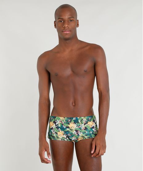 Sunga-Masculina-Blueman-Estampada-Banana-com-Protecao-UV50--Preta-9323761-Preto_1