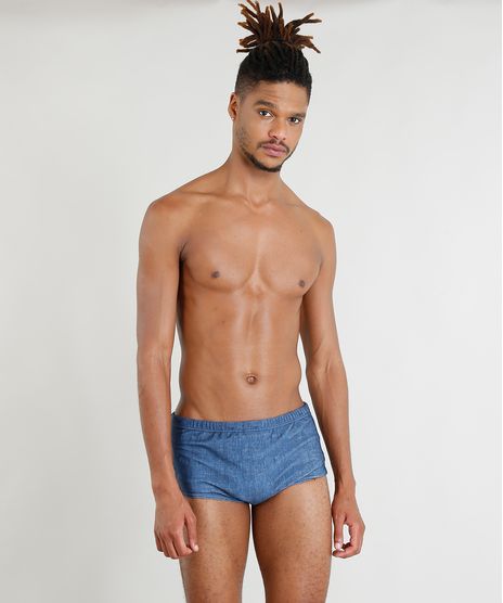 Sunga-Masculina-Blueman-Estampada-Jeans-com-Protecao-UV50--Azul-Escuro-9323768-Azul_Escuro_1