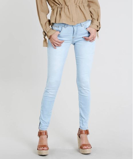 Calca-Jeans-Feminina-Super-Skinny-com-Ziper-na-Barra-Azul-Claro-8785175-Azul_Claro_1