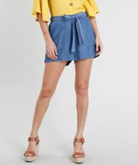 Short-Jeans-Feminino-com-Bolsos-e-Faixa-para-Amarrar-Azul-Medio-9493340-Azul_Medio_1