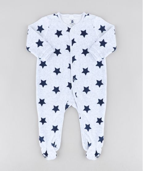 Macacao-Infantil-em-Plush-Estampado-de-Estrelas-Manga-Longa-Cinza-Mescla-Claro-9195555-Cinza_Mescla_Claro_1