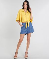 Camisa-Feminina-Cropped-com-No-Manga-Curta-Mostarda-9460408-Mostarda_3 Camisa-Feminina-Cropped-com-No-Manga-Curta-Mostarda-9460408-Mostarda_3