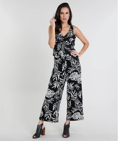Macacao-Pantacourt-Feminino-Estampado-de-Folhagem-Alca-Media-Preto-9454611-Preto_1