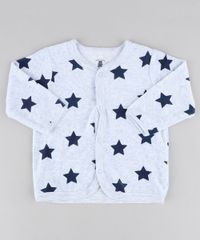 Cardigan-Infantil-Estampado-de-Estrelas-em-Plush-Cinza-Mescla-Claro-9195553-Cinza_Mescla_Claro_1