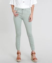 Calca-de-Sarja-Feminina-Super-Skinny-Cintura-Media-Verde-Claro-9463459-Verde_Claro_1