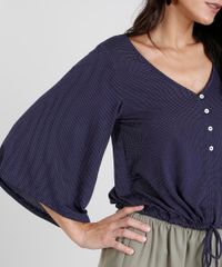 Blusa-Feminina-Cropped-Ampla-com-Botoes-Manga-Curta-Decote-V-Azul-Marinho-9433360-Azul_Marinho_4 Blusa-Feminina-Cropped-Ampla-com-Botoes-Manga-Curta-Decote-V-Azul-Marinho-9433360-Azul_Marinho_4