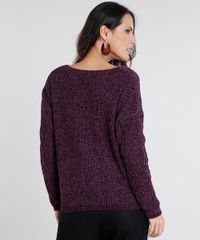 Sueter-Feminino-em-Trico-de-Chenille-Manga-Longa-Roxo-9362699-Roxo_2