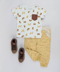 Camiseta-Infantil-Estampada-de-Bichos-com-Bolso-Manga-Curta-Gola-Careca-Cinza-Mescla-Claro-9428857-Cinza_Mescla_Claro_3