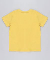 Camiseta-Infantil-com-Estampa-Interativa-de-Gato-Manga-Curta-Gola-Careca-Amarela-9441594-Amarelo_2