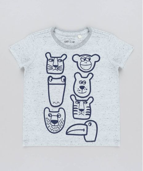 Camiseta-Infantil-com-Estampa-Interativa-de-Bichos-Manga-Curta-Gola-Careca-Cinza-Mescla-9452224-Cinza_Mescla_1