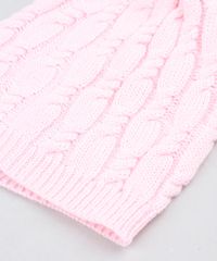 Kit-de-Gorro-Infantil-com-Pompom---Luva-em-Trico-Rosa-Claro-9358238-Rosa_Claro_4