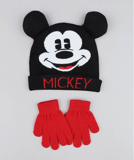 Kit-de-Gorro-Infantil-Mickey-com-Orelhas---Luvas-em-Trico-Preto-9358315-Preto_1