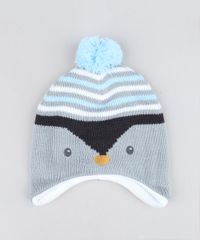 Kit-de-Gorro-Pinguim-com-Pompom---Luvas-em-Trico-Cinza-9358316-Cinza_2