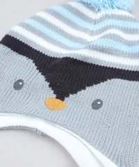 Kit-de-Gorro-Pinguim-com-Pompom---Luvas-em-Trico-Cinza-9358316-Cinza_4