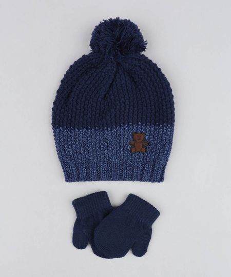 Kit-de-Gorro-Infantil-com-Pompom---Luva-em-Trico-Azul-Marinho-9358314-Azul_Marinho_1 Kit-de-Gorro-Infantil-com-Pompom---Luva-em-Trico-Azul-Marinho-9358314-Azul_Marinho_1