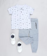Polo-Infantil-Estampada-de-Ursos-em-Piquet-Manga-Curta-Cinza-Mescla-Claro-9441600-Cinza_Mescla_Claro_3