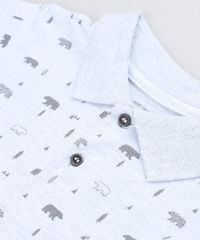 Polo-Infantil-Estampada-de-Ursos-em-Piquet-Manga-Curta-Cinza-Mescla-Claro-9441600-Cinza_Mescla_Claro_4