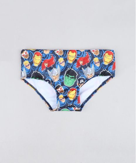 Sunga-Infantil-Os-Vingadores-Estampada-com-Protecao-UV50--Preta-9431179-Preto_1
