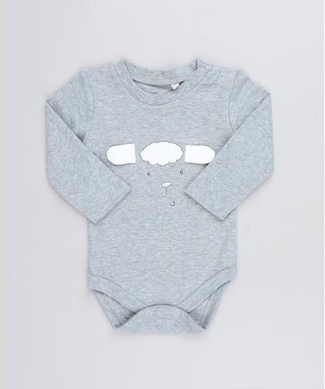 Body-Infantil-Ovelha-com-Orelhinhas-Manga-Longa-Decote-Redondo-Cinza-Mescla-9262024-Cinza_Mescla_1