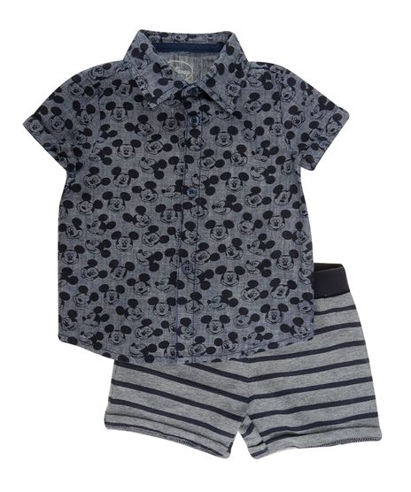 Conjunto-de-Camisa-Jeans-Mickey---Bermuda-Listrada-Cinza-8325546-Cinza_1