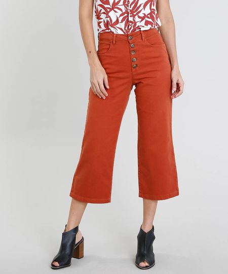 Calca-de-Sarja-Feminina-Pantacourt-com-Botoes-Cobre-9463464-Cobre_1 Calca-de-Sarja-Feminina-Pantacourt-com-Botoes-Cobre-9463464-Cobre_1