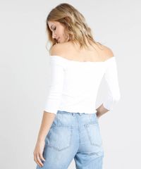 Blusa-Feminina-Cropped-Canelado-Ombro-a-Ombro-Manga-3-4-Off-White-9424215-Off_White_2